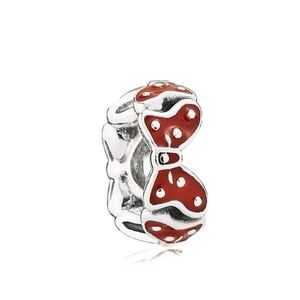 S925 Sterling Silver Disney Inspired Minnie's Bows Spacer Charm - NWT